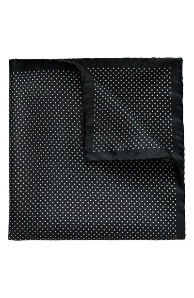Eton Dot Silk Pocket Square In Black