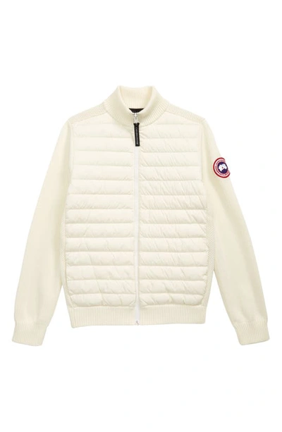 Canada Goose Kids Hybridge Cream Wool And Shell Jacket In White