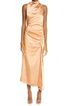 A.l.c Inez Sleeveless Ruched Dress In Sandstone