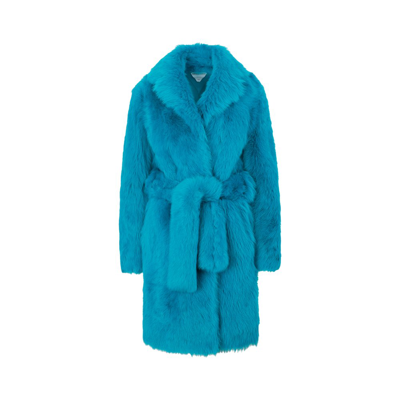 Bottega Veneta Shearling Coat In Light Blue