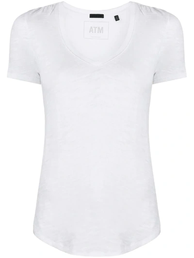 Atm Anthony Thomas Melillo Short-sleeve Fitted T-shirt In White