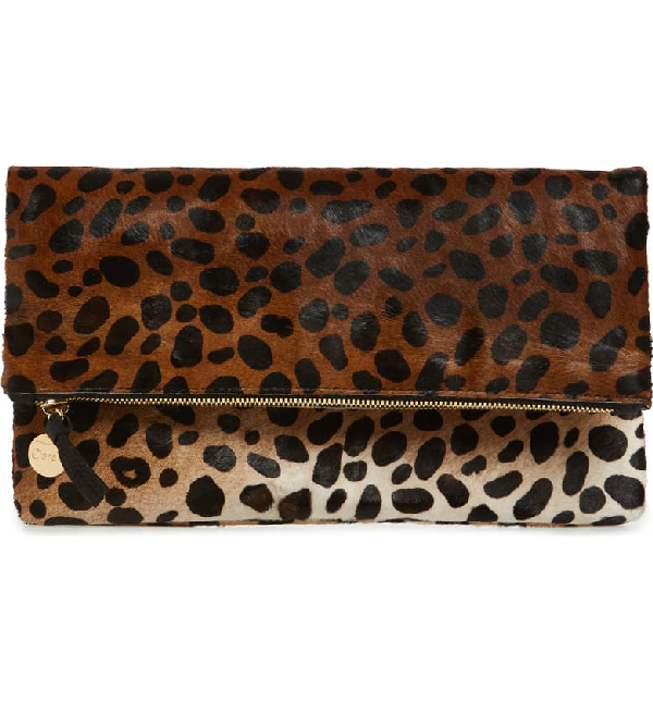 leopard calf hair purse