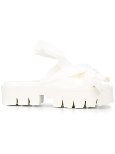 N°21 Nº21 Knotted Slider Sandals - White