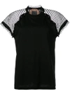N°21 Nº21 Mesh Panel Blouse - Black