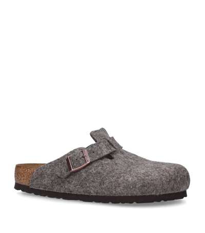 Birkenstock Wool Boston Sandals In Light Brown