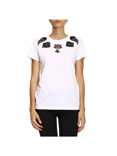 Valentino Popflowers Appliqué T-shirt In White