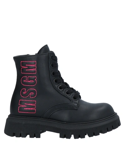 Msgm Kids' Ankle Boots In Black