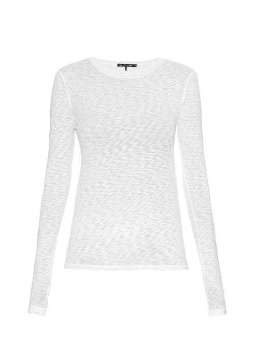 Rag & Bone The Classic Long-sleeved T-shirt In White | ModeSens