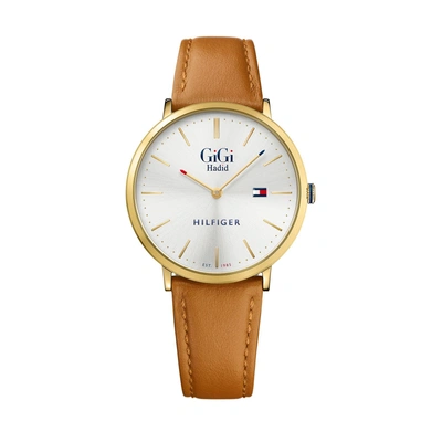Tommy Hilfiger Leather Strap Watch Gigi Hadid - Ss/gold Dial | ModeSens