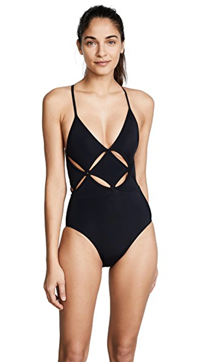Oye Swimwear Sookie Cutout One-piece Swimsuit, Black