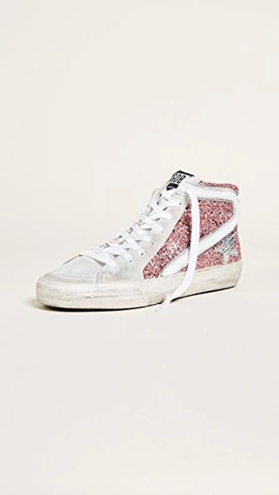 Golden Goose Slide Sneakers In Pink/ice/white/silver