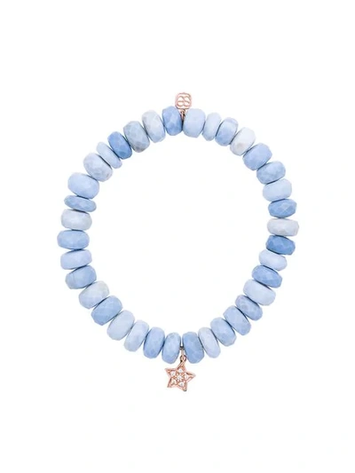 Sydney Evan 10mm Faceted African Opal Bead Bracelet With 14k Ball Spacer In Blue