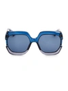 Dior Women's Gaia Square Sunglasses, 58mm In Blue/blue Solid