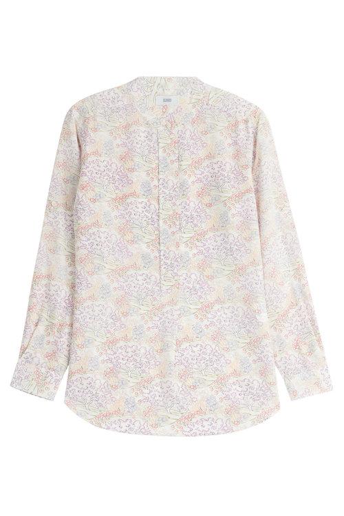 Closed Silk Blouse With Allover Print In Multicolored | ModeSens