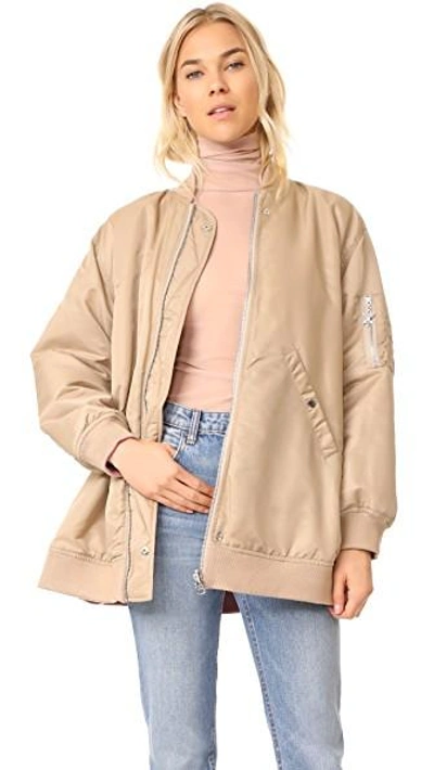 Opening Ceremony Woman Reversible Shell Bomber Jacket Sand In Incense
