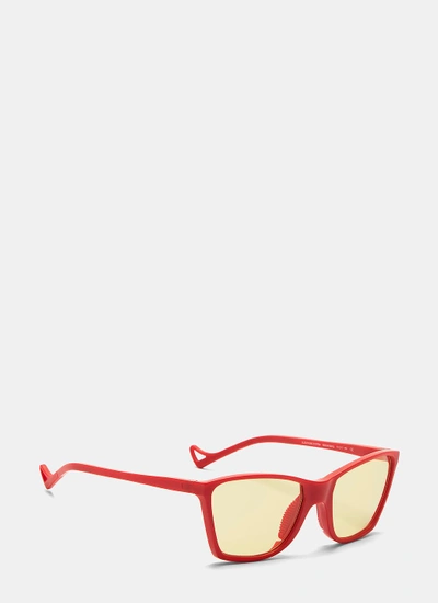 District Vision Keiichi Small Sunglasses In Red And Yellow