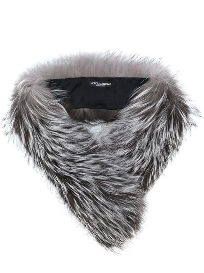 Dolce & Gabbana Fur Stole In Grey