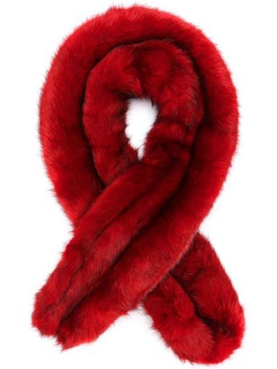 Helmut Lang Faux-fur Scarf In Red