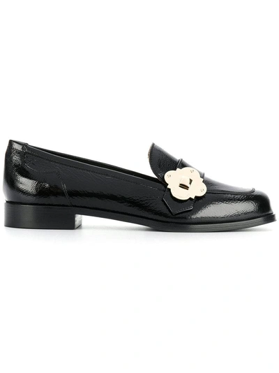 Emporio Armani Buckled Loafers In Black