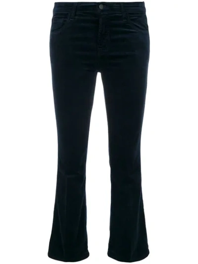 J Brand Flared Cropped Jeans In Blue