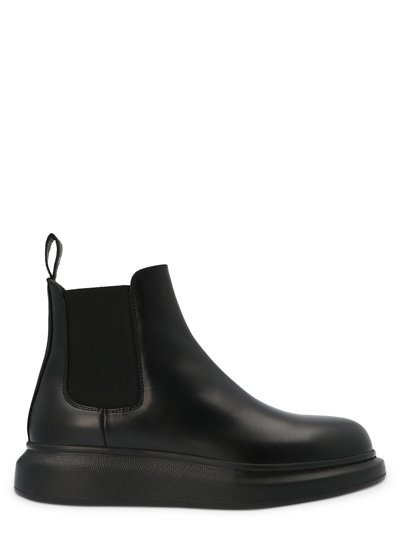 Alexander Mcqueen New Liquid Ankle Boots In Black
