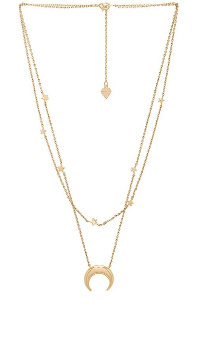 Wanderlust + Co Crescent & Constellation Necklace In Gold