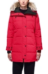 Canada Goose Shelburne Fusion Fit Genuine Coyote Fur Trim Down Parka In Red