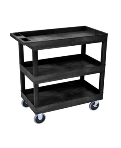 Clickhere2shop Hd High Capacity 3 Tub Shelves Cart In In Black