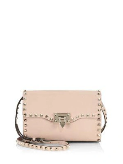 Valentino Garavani Rockstud Medium Leather Shoulder Bag In Poudre