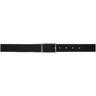 Solid Homme Black Leather Belt In Black 821b