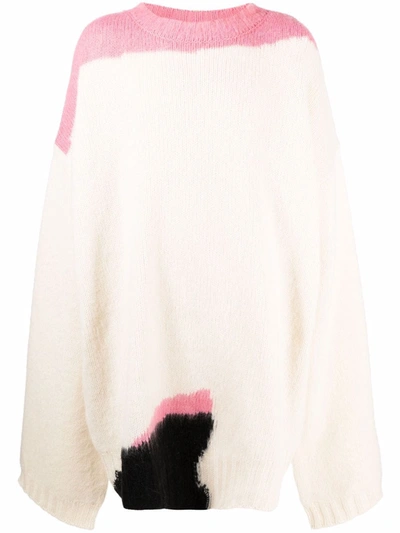 Raf Simons Oversized Boiled Knit Jumper In Pearl | ModeSens