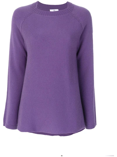 Allude Ribbed Round Neck Jumper - Purple
