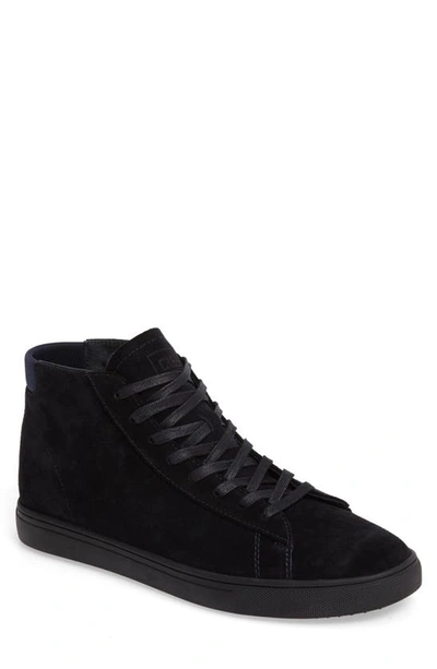 Clae Bradley Mid Sneaker In Deep Navy Suede