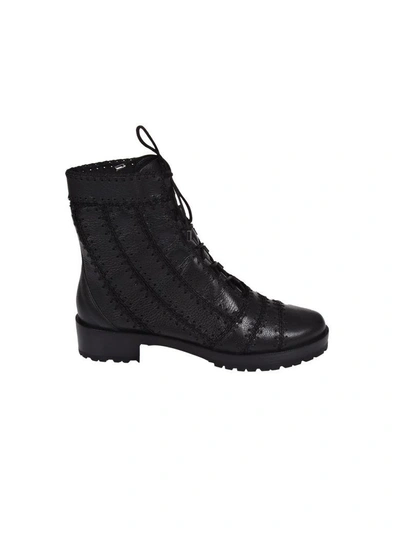 Alexandre Birman Regina Leather Combat Boots In Black