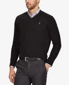 Polo Ralph Lauren Men's V-neck Merino Wool Sweater In Polo Black