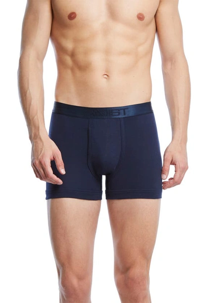 2(x)ist Pima Cotton Boxer Briefs In Navy Blazer