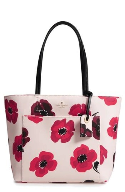 Kate Spade Hyde Lane Poppies Small Riley Tote Red In Rose