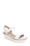 Camper 'damas' Wedge Sandal In White Leather
