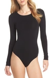 Yummie By Heather Thomson Seamlessly Shaped Long Sleeve Bodysuit In Black