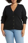 Madewell Cameron Ribbed Coziest Yarn Cardigan Sweater In True Black