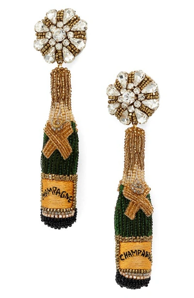 Mignonne Gavigan Champagne Earrings In Gold/ Green