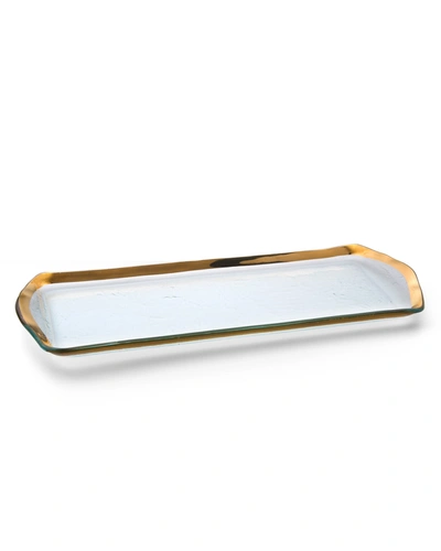 Annieglass Roman Antique Gold Oblong Pasty Tray