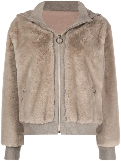 Jonathan Simkhai Standard Ryleigh Recycled Faux-fur Jacket In Otter