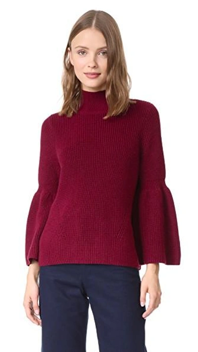 525 America Shaker Crop Sweater In Blackcherry