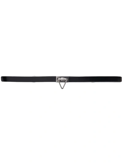 Bottega Veneta Triangle Slit Leather Belt In Black