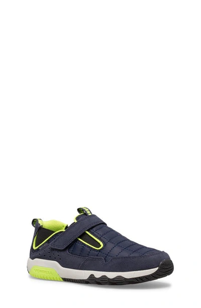 Merrell Kids' Free Roam Hut Moc Slip-on Sneaker In Navy/ Cobalt/ Lime