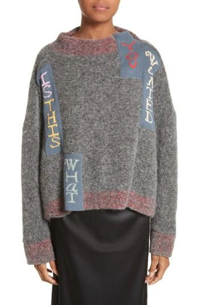 Eckhaus Latta Is This What You Wanted Crop Sweater In Charcoal