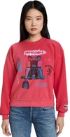 Mother The Drop Square Stargazer Cotton Graphic Sweatshirt In Think Sideways!