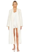 Eberjey Chalet Recycled Plush Robe In Ivory