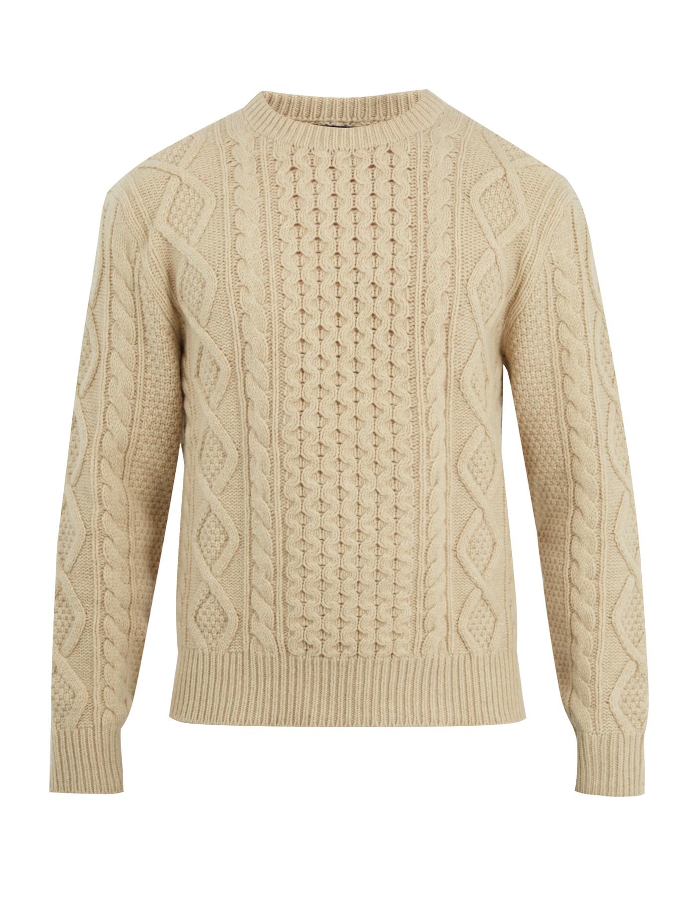 Polo Ralph Lauren Aran-knit Wool-blend Sweater In Beige | ModeSens